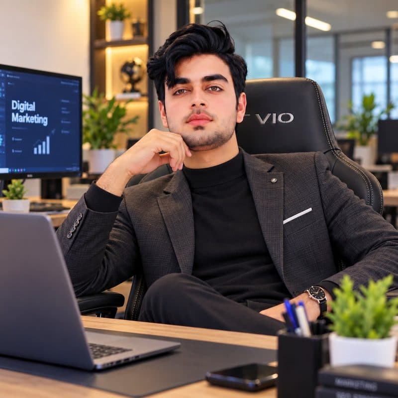Zamin Abbas in the office